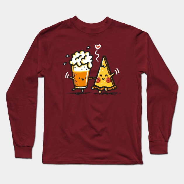 Beer and pizza Long Sleeve T-Shirt by Walmazan